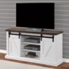 60" Dark Brown & White Barn Door TV Stand 2 60" Dark Brown & White Barn Door TV Stand -Household Items Sale 810523487 1