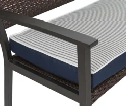 Navy Blue Tick Stripe Reversible Deluxe Outdoor Bench Cushion -Household Items Sale 810525197 6