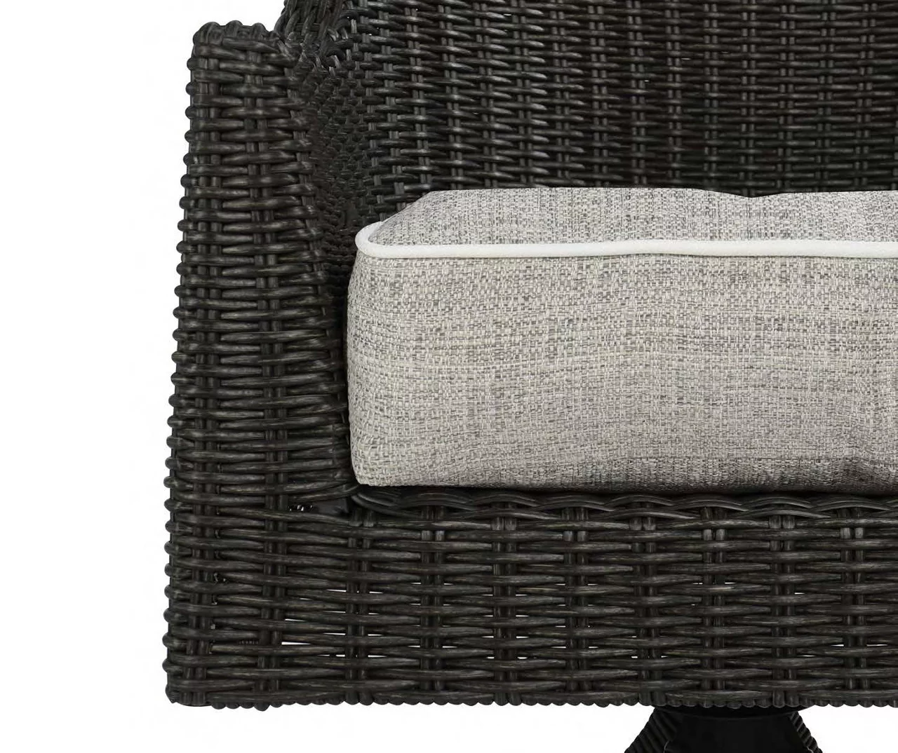 Linen-Gray 4-Piece Outdoor Wicker Chair Cushion Set 6 Linen-Gray 4-Piece Outdoor Wicker Chair Cushion Set - Image 4