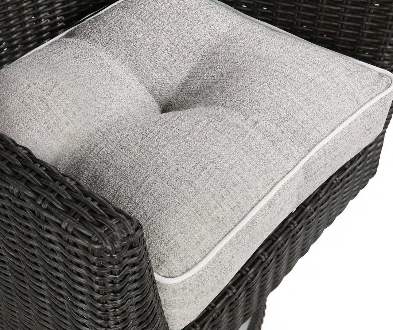 Linen-Gray 4-Piece Outdoor Wicker Chair Cushion Set 7 Linen-Gray 4-Piece Outdoor Wicker Chair Cushion Set - Image 5