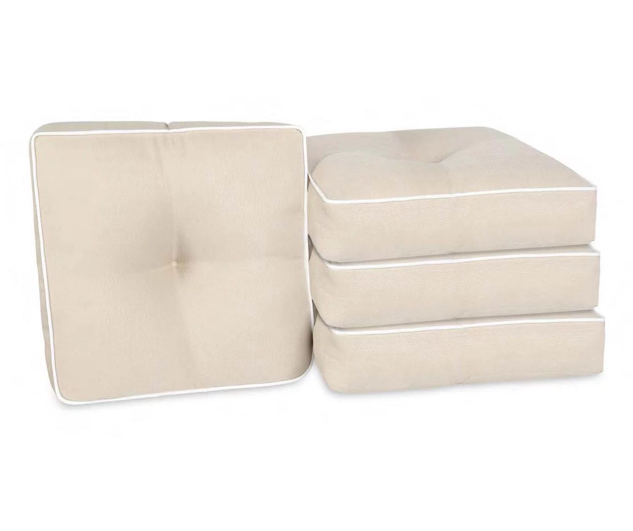 Linen 4-Piece Outdoor Wicker Chair Cushion Set 8 Linen 4-Piece Outdoor Wicker Chair Cushion Set - Image 6