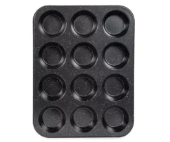 Black Speckled 12-Cup Muffin Pan