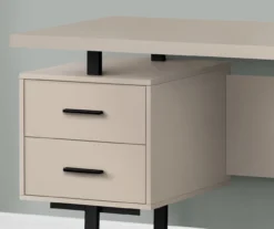 60" Taupe & Black Floating Desk -Household Items Sale 810527326 3