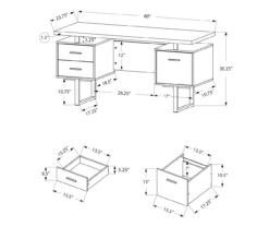60" Taupe & Black Floating Desk -Household Items Sale 810527326 5
