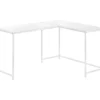 White Metal L-Shaped Corner Desk -Household Items Sale 810527370 2