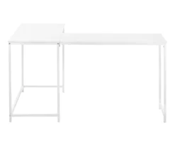 White Metal L-Shaped Corner Desk -Household Items Sale 810527370 3