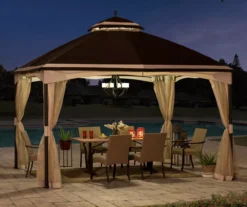 Brown & Tan 2-Tier Gazebo, (10.5' X 13') 19 Brown & Tan 2-Tier Gazebo, (10.5' X 13') -Household Items Sale 810527851 5
