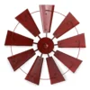 22.05" Red Metal Windmill Wheel Wall Decor