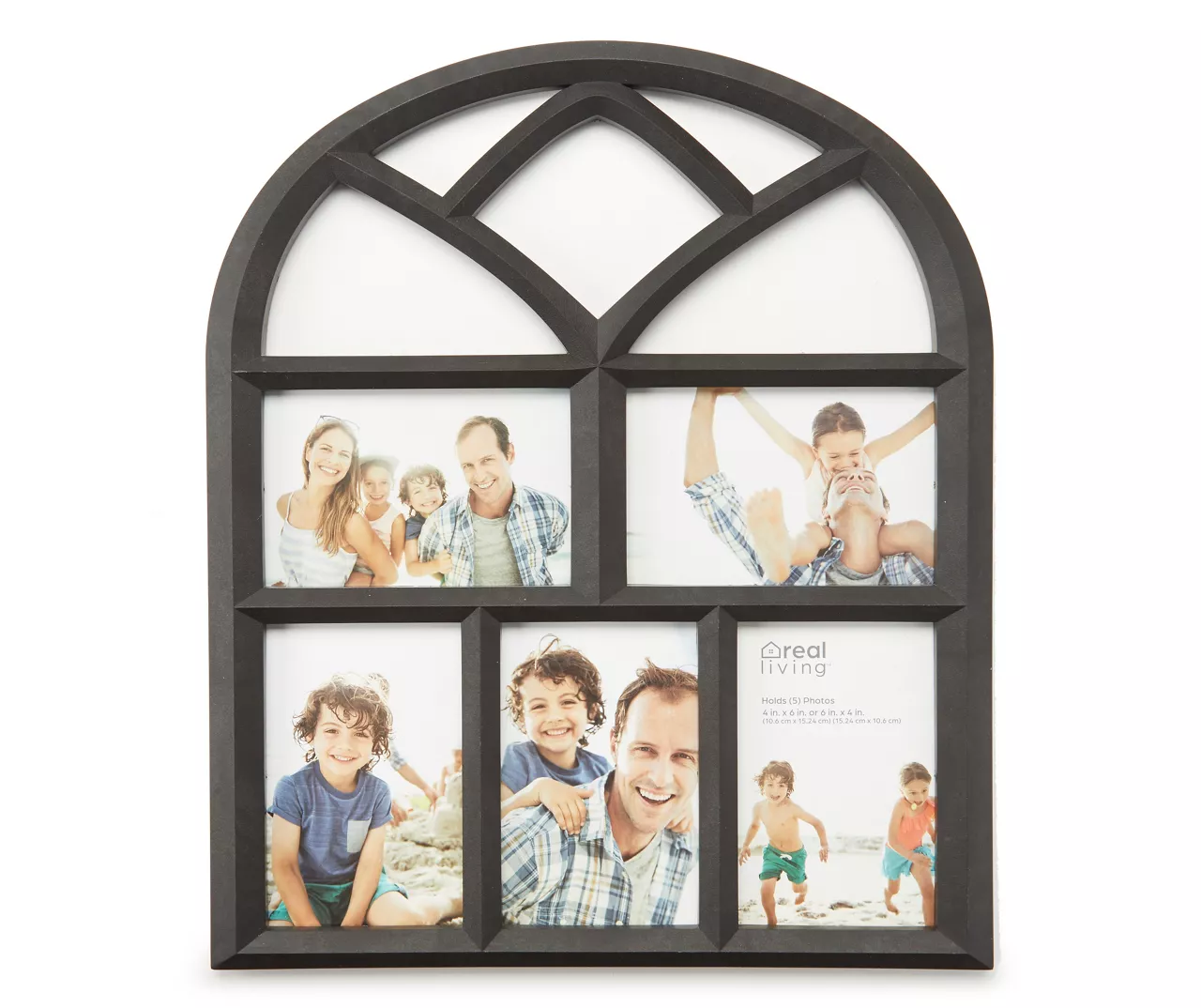 Black Arch 5-Opening Collage Picture Frame, (4" X 6") 3 Black Arch 5-Opening Collage Picture Frame, (4" X 6")