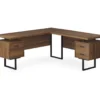 Walnut Wood Look 3-Drawer L-Shaped Corner Computer Desk -Household Items Sale 810535778 2