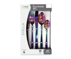 Iridescent 20-Piece Stella Flatware Set