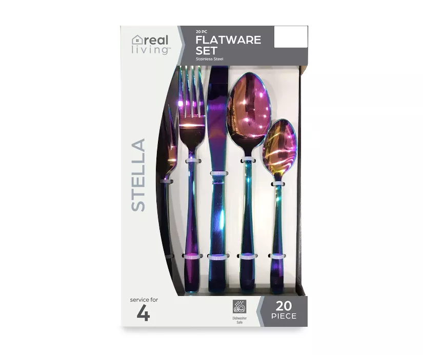 Iridescent 20-Piece Stella Flatware Set 3 Iridescent 20-Piece Stella Flatware Set