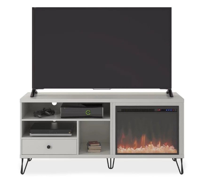 Rylee White Electric Fireplace Console 4 Rylee White Electric Fireplace Console - Image 2