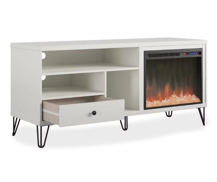 Rylee White Electric Fireplace Console 3 Rylee White Electric Fireplace Console