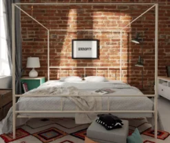 Marion White Metal King Canopy Bed -Household Items Sale 810538376 2