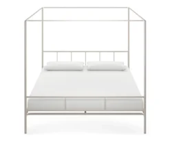 Marion White Metal King Canopy Bed -Household Items Sale 810538376 4
