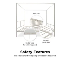 Marion White Metal King Canopy Bed -Household Items Sale 810538376 6