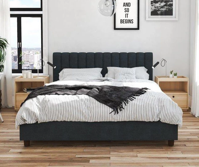 Novogratz Brittany Upholstered Linen Queen Bed 6 Novogratz Brittany Upholstered Linen Queen Bed - Image 4