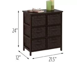 Black 6-Drawer Woven Strap Chest 9 Black 6-Drawer Woven Strap Chest -Household Items Sale 810539930 4