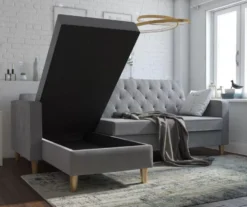 CosmoLiving Liberty Gray Chenille Sectional Storage Futon 10 CosmoLiving Liberty Gray Chenille Sectional Storage Futon -Household Items Sale 810541025 2