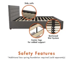 CosmoLiving Elizabeth Gray Linen Storage Bed 19 CosmoLiving Elizabeth Gray Linen Storage Bed -Household Items Sale 810541043 4