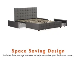 CosmoLiving Elizabeth Gray Linen Storage Bed 20 CosmoLiving Elizabeth Gray Linen Storage Bed -Household Items Sale 810541043 5