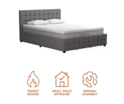 CosmoLiving Elizabeth Gray Linen Storage Bed 16 CosmoLiving Elizabeth Gray Linen Storage Bed -Household Items Sale 810541043 6