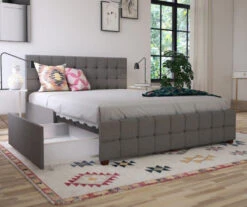 CosmoLiving Elizabeth Gray Linen Storage Bed 22 CosmoLiving Elizabeth Gray Linen Storage Bed -Household Items Sale 810541044 1