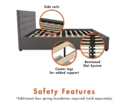 CosmoLiving Elizabeth Gray Linen Storage Bed 24 CosmoLiving Elizabeth Gray Linen Storage Bed -Household Items Sale 810541044 4