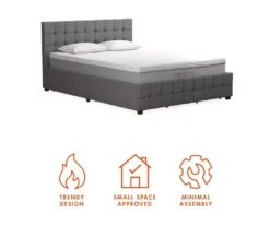 CosmoLiving Elizabeth Gray Linen Storage Bed 23 CosmoLiving Elizabeth Gray Linen Storage Bed -Household Items Sale 810541044 6