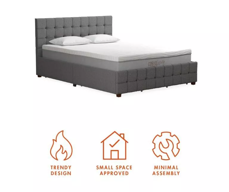 CosmoLiving Elizabeth Gray Linen Storage Bed 12 CosmoLiving Elizabeth Gray Linen Storage Bed - Image 10