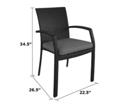 COSCO Lakewood Ranch Black Cushioned Wicker Patio Dining Chairs, 6-Pack -Household Items Sale 810541484 6