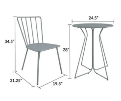 Heidi Light Gray 3-Piece Bistro Patio Furniture Set -Household Items Sale 810541505 6