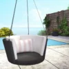 Sally Black Wicker Hanging Patio Swing 2 Sally Black Wicker Hanging Patio Swing -Household Items Sale 810541518 1