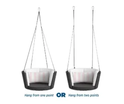 Sally Black Wicker Hanging Patio Swing -Household Items Sale 810541518 3