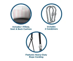 Sally Black Wicker Hanging Patio Swing -Household Items Sale 810541518 5