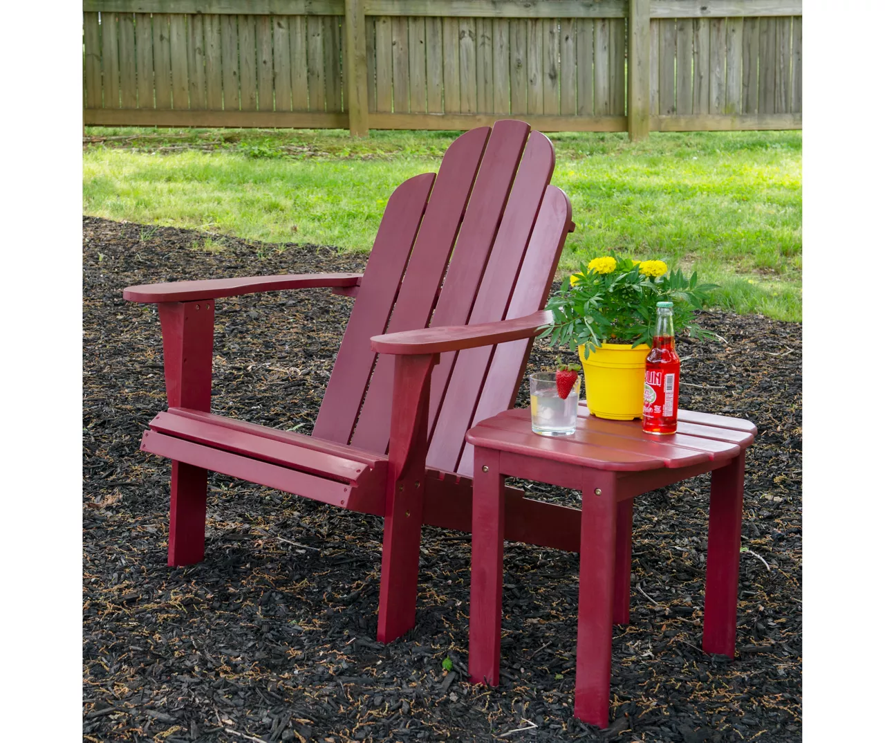 Flint Red Wood Patio Adirondack End Table 9 Flint Red Wood Patio Adirondack End Table - Image 7