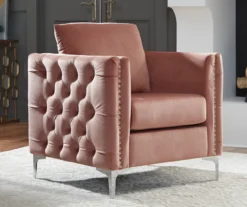 Lizmont Blush Tufted Velvet Accent Chair 11 Lizmont Blush Tufted Velvet Accent Chair -Household Items Sale 810542292 1