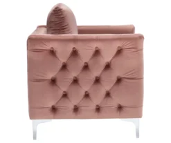 Lizmont Blush Tufted Velvet Accent Chair 12 Lizmont Blush Tufted Velvet Accent Chair -Household Items Sale 810542292 4