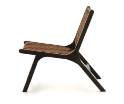 Fayme Camel Armless Leather Woven-Back Lounge Chair 12 Fayme Camel Armless Leather Woven-Back Lounge Chair -Household Items Sale 810542301 4