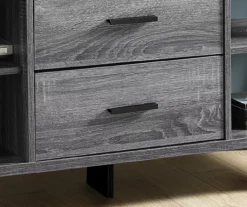 60" Gray & Black Wood Look TV Stand -Household Items Sale 810542410 3