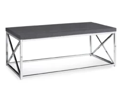 Gray & Chrome Metal Coffee Table