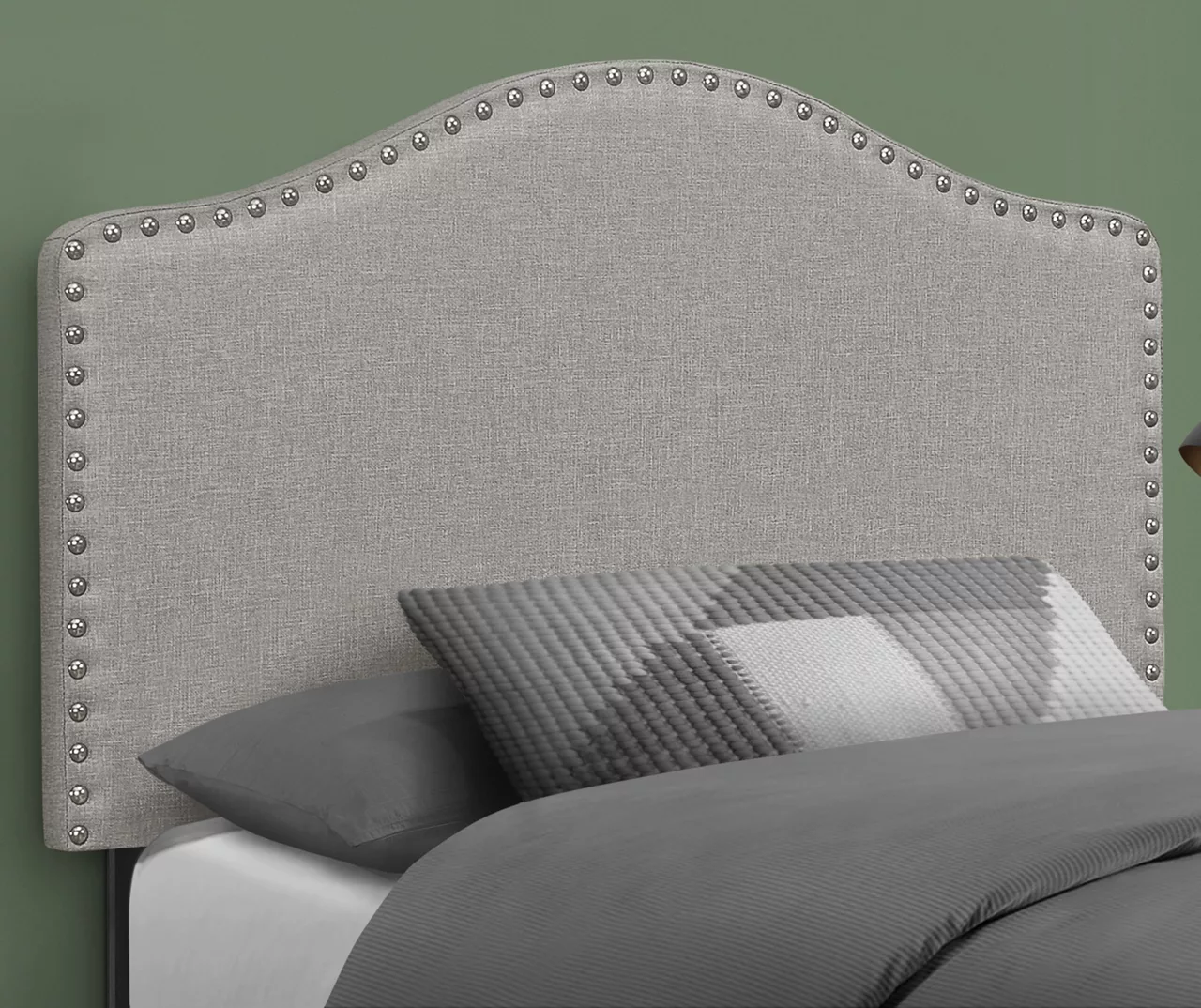 Monarch Linen Nailhead Trim Headboard 3 Monarch Linen Nailhead Trim Headboard