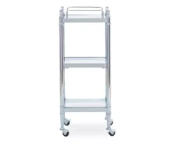 Hawkins Chrome & Glass 3-Shelf Rolling Cart 7 Hawkins Chrome & Glass 3-Shelf Rolling Cart -Household Items Sale 810543096 3