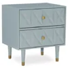 Urban Fresh Gray & Gold 2-Drawer Textured Geometric Nightstand -Household Items Sale 810543104 1