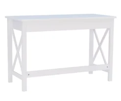 Richland White 1-Drawer Wood X Leg Desk -Household Items Sale 810543159 5