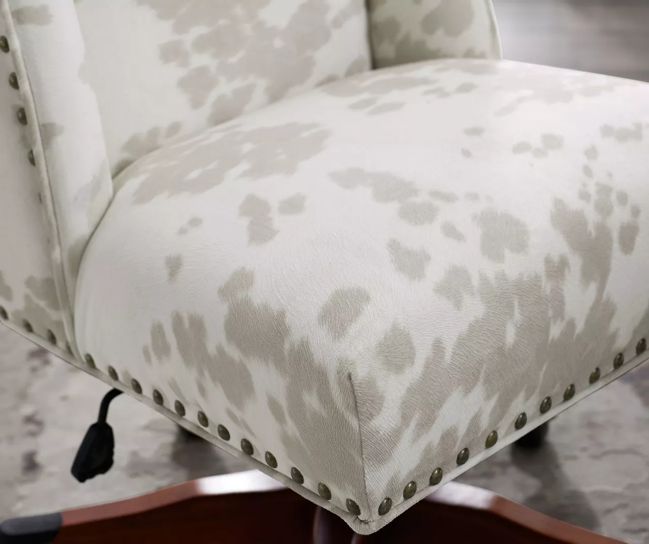 Austin Brown Linen Cow Print Office Chair 6 Austin Brown Linen Cow Print Office Chair - Image 4