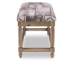 Gray Moroccan Tapestry Upholstered Rustic Driftwood Bench 10 Gray Moroccan Tapestry Upholstered Rustic Driftwood Bench -Household Items Sale 810543274 4