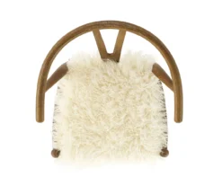 Emmitt Gray & Brown Faux Fur Wishbone Chair -Household Items Sale 810543298 A4 6