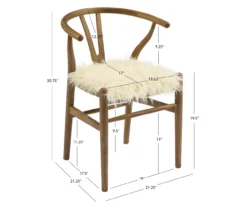 Emmitt Gray & Brown Faux Fur Wishbone Chair -Household Items Sale 810543298 D8 11